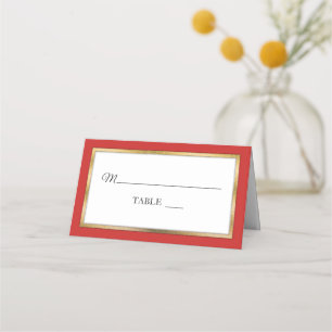 Roja Dorado Tarjetas blancas simples y elegant