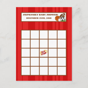 Rojo All-star de la tarjeta programable del bingo
