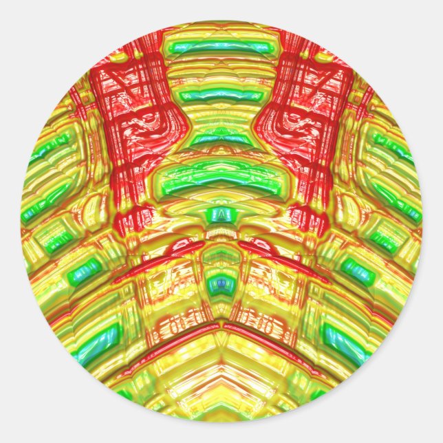 Rojo Amarillo Verde ~ Clásico Pegatina redondo (Anverso)