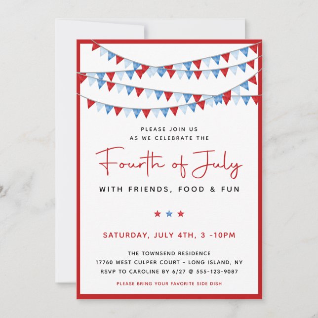 Rojo, Blanco y Azul 4 de julio (Anverso)