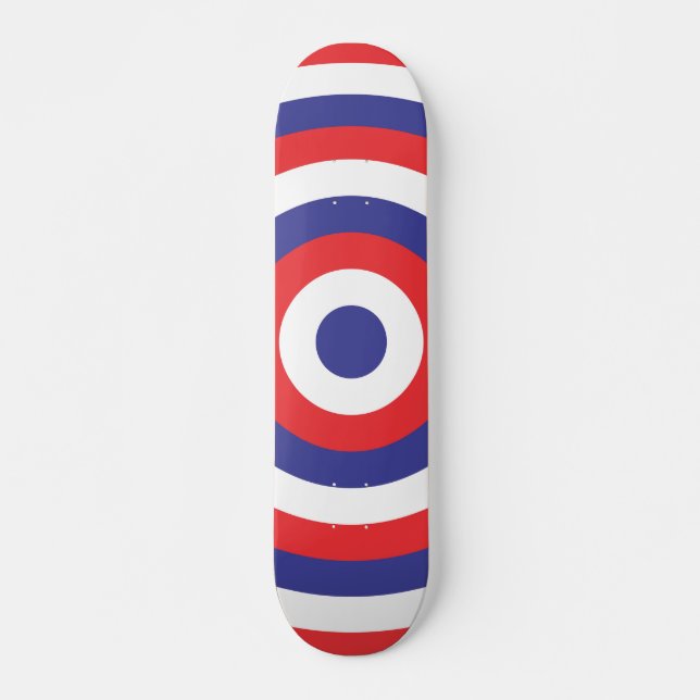 Rojo blanco y azul redondo Skateboard (Anverso )