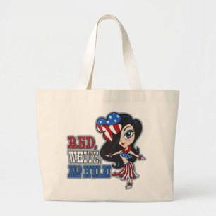 Rojo, blanco y bolsos y totes de Hula