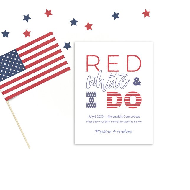 Rojo Blanco Y Me Caso Tarjeta De Guardar La Fecha  (Subido por el creador)