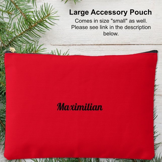 Rojo - Bolsa accesoria grande sólida (Large Accessory Pouch - Red - Solid by Leapfroglisics Shop)