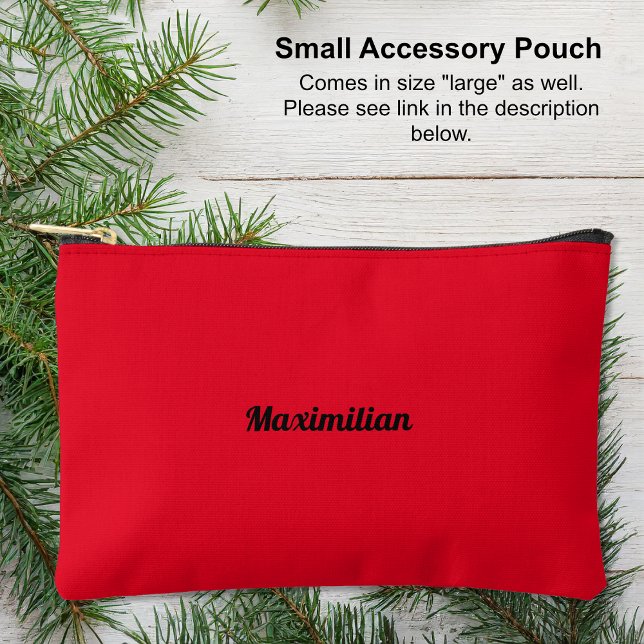 Rojo - Bolsa accesoria pequeña sólida (Small Accessory Pouch - Red - Solid by Leapfroglisics Shop)
