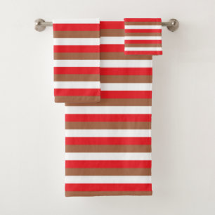 Rojo, Brown y rayas blancas