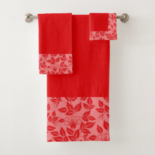Rojo caliente floral del Sistema-Vintage de la