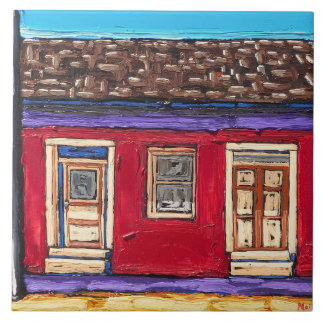 "Rojo carmesí, la teja decorativa del barrio