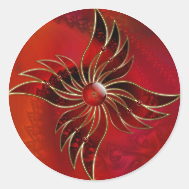 Rojo como los Pegatinas de la llama (Anverso)