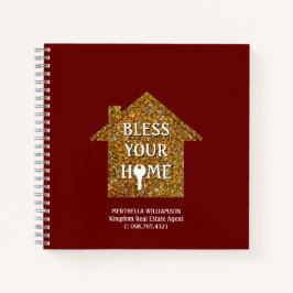 Rojo Cuaderno de bienes raíces BENDIGA TU HOGAR