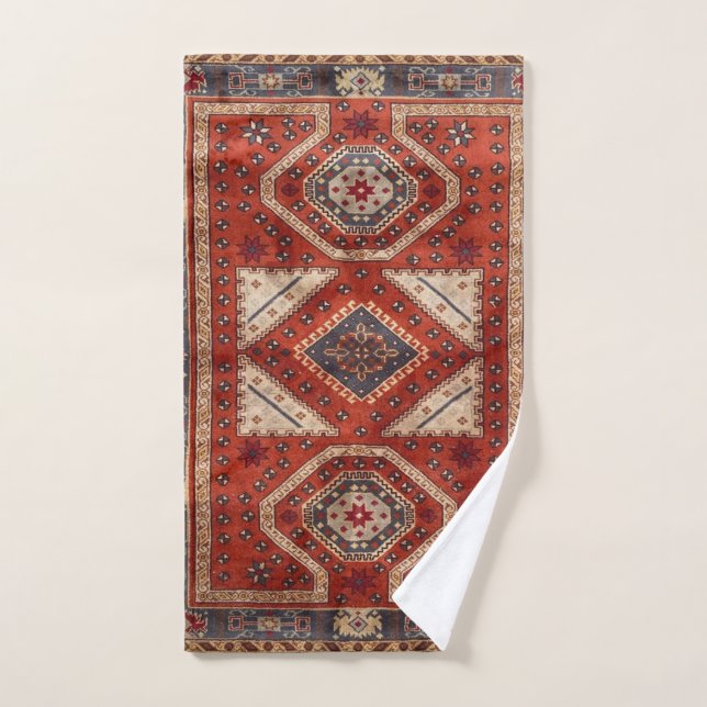 Rojo de alfombra persa turca oriental (Toalla de mano)