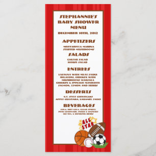 Rojo de All Star de 25 tarjetas del menú