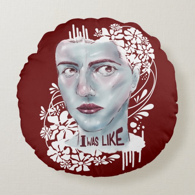 Rojo de almohada redonda (Anverso)