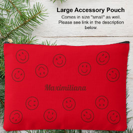 Rojo de caras felices en rojo claro- Gran bolsa ac