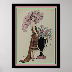 Rojo De Impresión Barbier Art Deco Et O 13 x 19