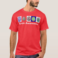 Rojo de la camiseta de la conciencia del cerebro