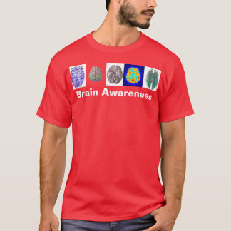 Rojo de la camiseta de la conciencia del cerebro