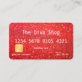 Rojo de la tarjeta de crédito del purpurina de la