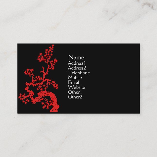 Rojo de la tarjeta del perfil del diseño del chino (Anverso)