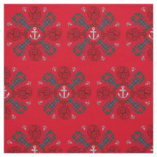 Rojo de la tela de N.S. Christmas del ancla del