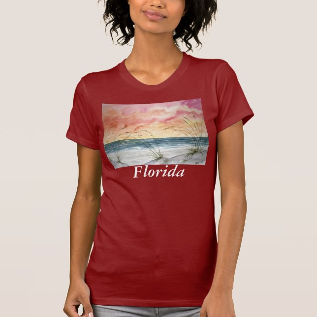 rojo de las señoras de la camiseta de la playa, la (Anverso)