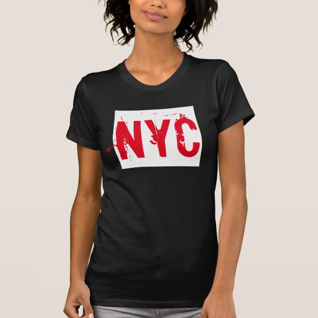 Rojo de moda en camiseta negra de Nueva York, mode (Anverso)