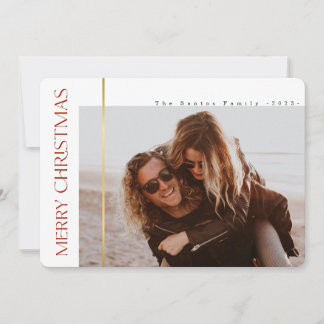 Rojo de Navidad Feliz caligrafía Elegante 2 Foto H