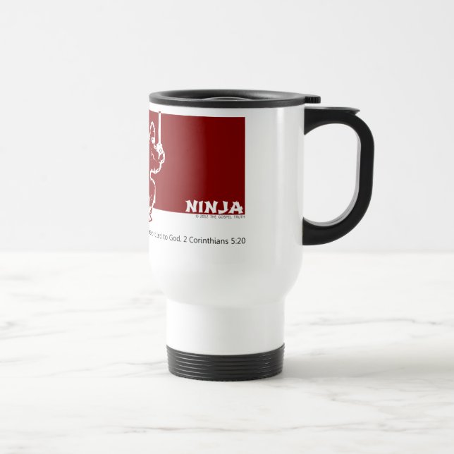Rojo de Ninja del evangelio sobre la taza blanca (Derecha)