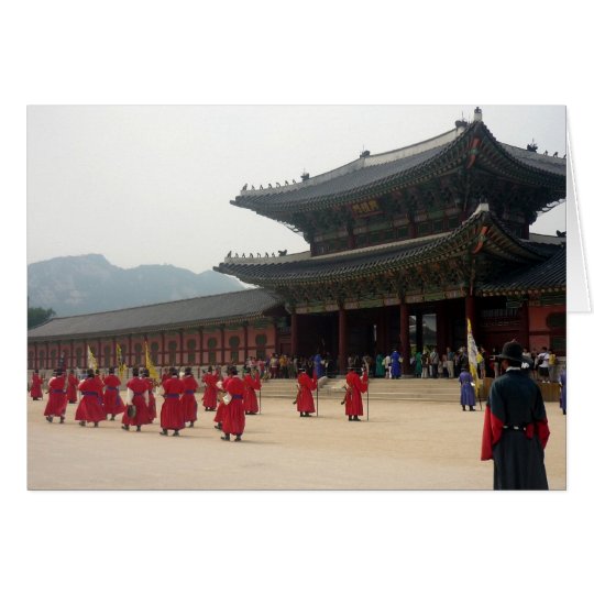 rojo de Seul del palacio Tarjeta De Felicitación