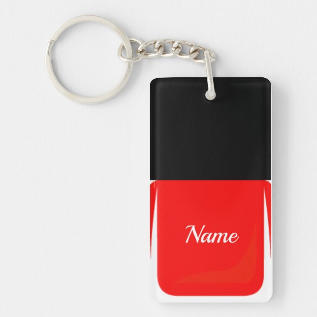 Rojo del llavero del esmalte de uñas (Frente)