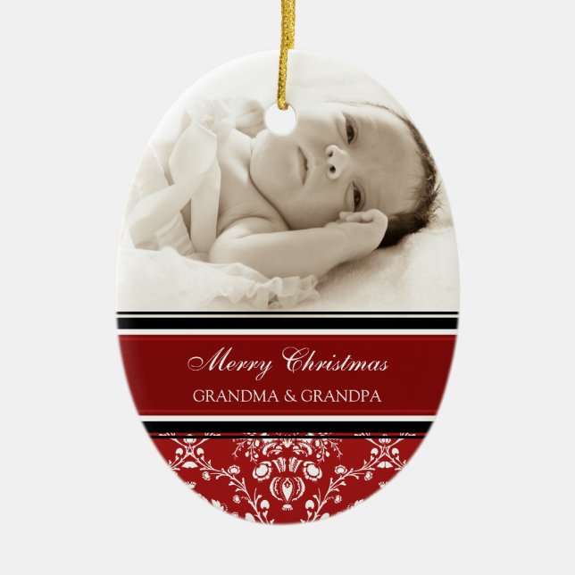 Rojo del ornamento de los abuelos de las Felices (Frente)