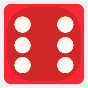 Rojo Dice Morir Rollo Seis Sello Cuadrado