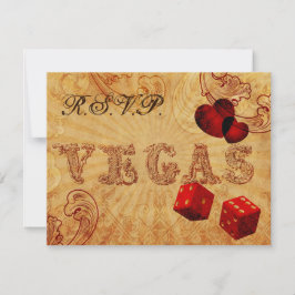 rojo dice Vintage Vegas boda rsvp