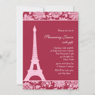 Rojo dulce en París Invitación a ducha de novias