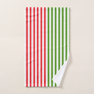 Rojo festivo y verde duende raya de caramelo rayad