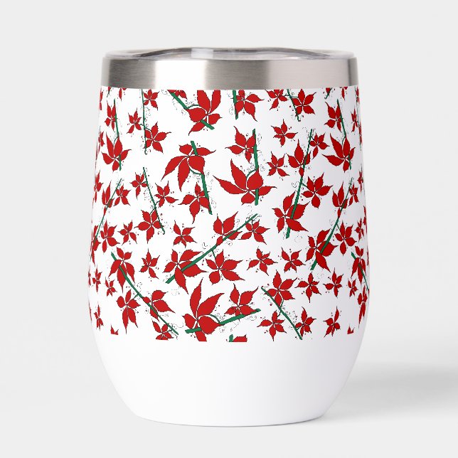 rojo floral botánico de Navidad (Trasero)
