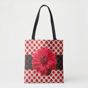Rojo floral botánico en cualquier bolsa de tocado