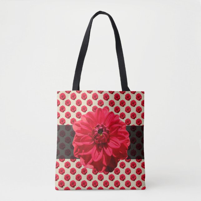 Rojo floral botánico en cualquier bolsa de tocador (Anverso)