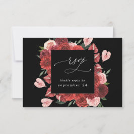 Rojo Floral Negro con Comida RSVP