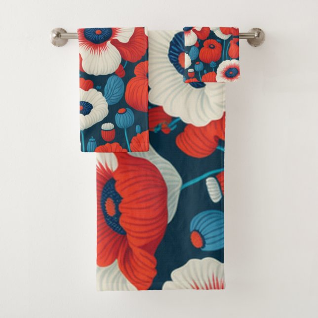 Rojo florístico, blanco, azul (In situ)
