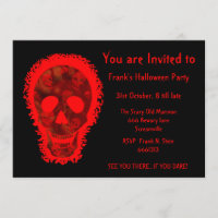 Rojo grande del cráneo "usted es" invitación