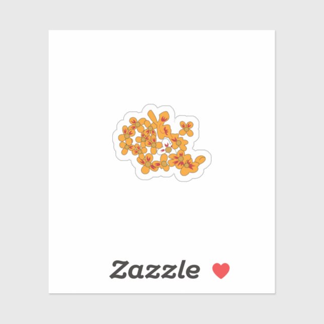 rojo, gris, naranja, Personalizado marrón Pegatina (Hoja)