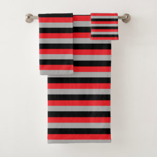 Rojo, gris y rayas negras
