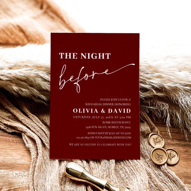 Rojo La Noche Antes Del Ensayo Invitación A La Cen (Subido por el creador)