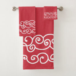 Rojo ladrillo con rollos blancos