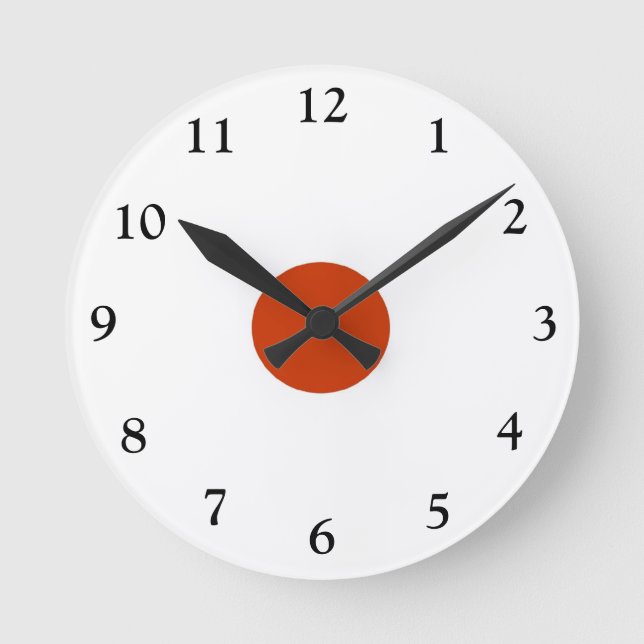 Rojo llano y blanco > reloj de pared popular de la (Anverso)