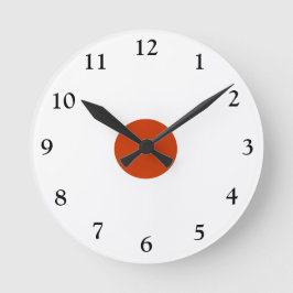 Rojo llano y blanco > reloj de pared popular de la