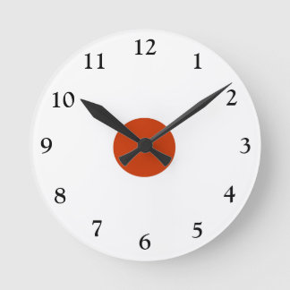 Rojo llano y blanco > reloj de pared popular de la
