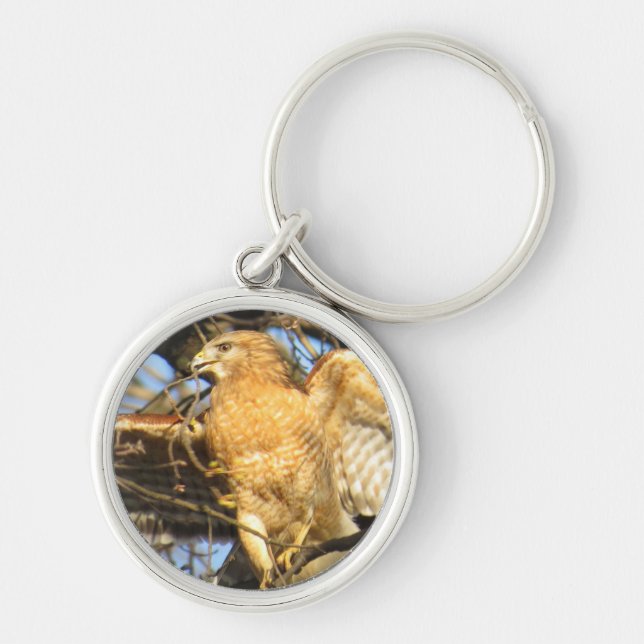 Rojo-llevó a hombros el llavero del halcón (Frente)