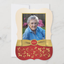 Rojo, Marfil, Oro 65ª Invitación de cumpleaños a l